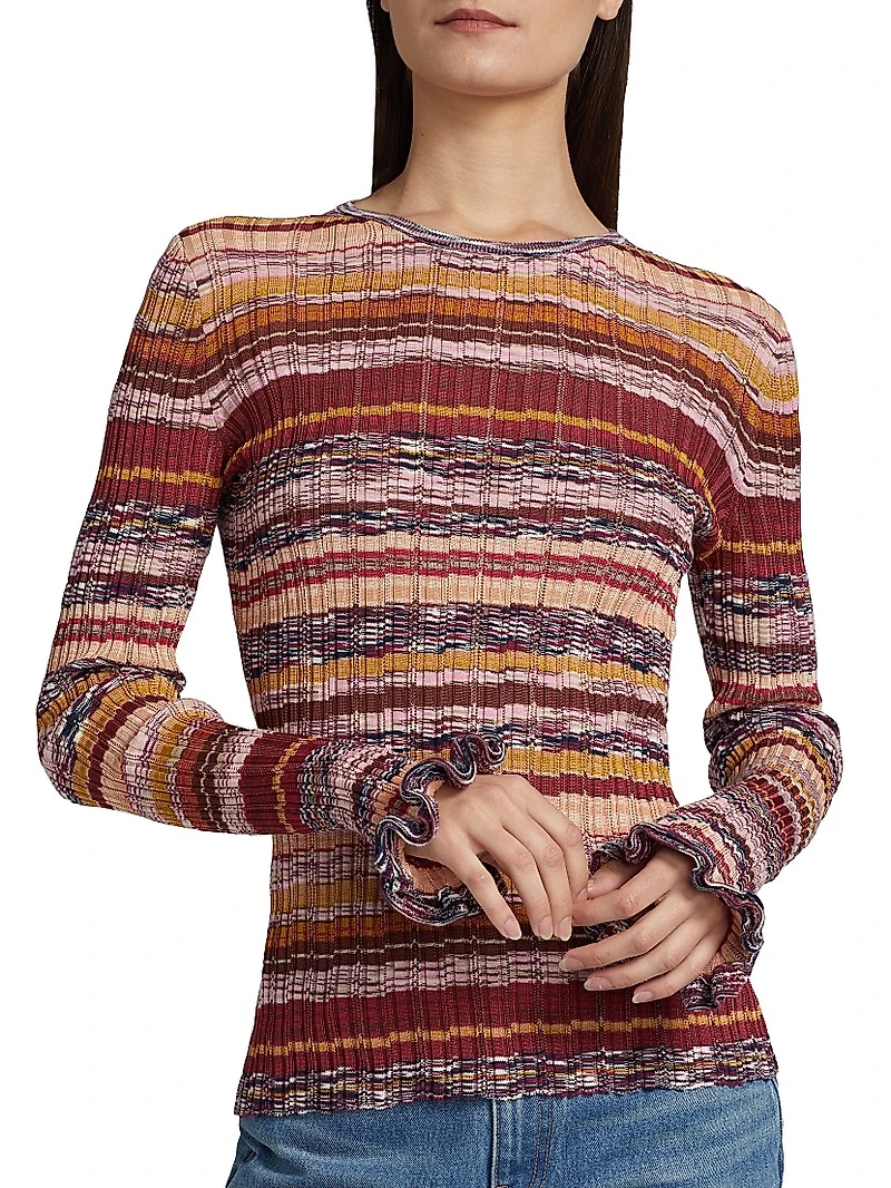 Maci Striped Space-Dyed Sweater