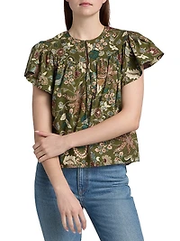Perline Printed Cotton Poplin Blouse