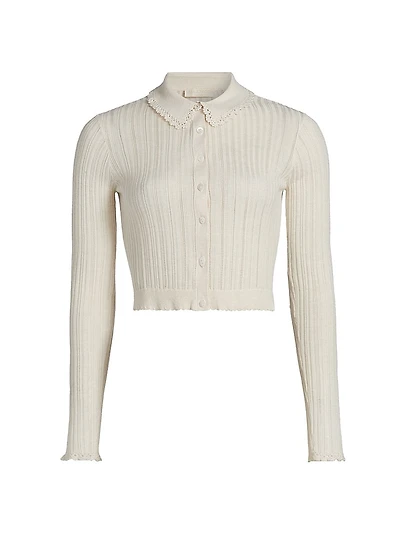 Lottie Pointelle-Knit Cardigan