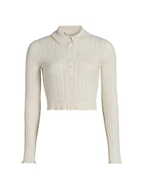 Lottie Pointelle-Knit Cardigan