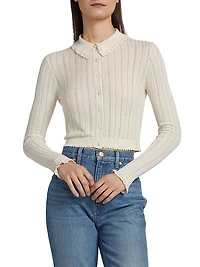 Lottie Pointelle-Knit Cardigan