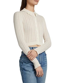 Lottie Pointelle-Knit Cardigan