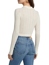 Lottie Pointelle-Knit Cardigan