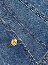 Clara Denim Button-Front Wrap Miniskirt