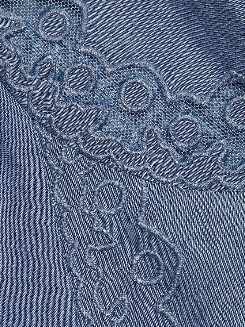 Camila Lace-Trim Cotton A-Line Minidress