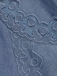 Camila Lace-Trim Cotton A-Line Minidress