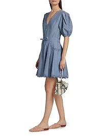 Camila Lace-Trim Cotton A-Line Minidress