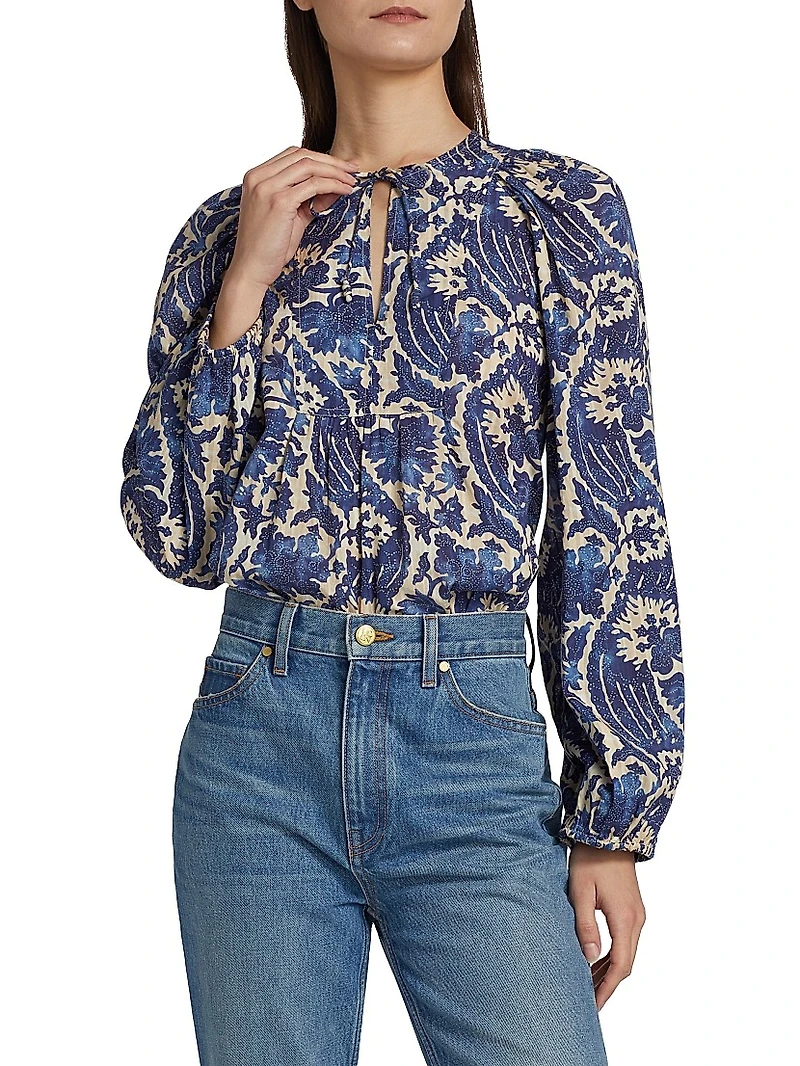 Brea Floral Cotton-Blend Blouse