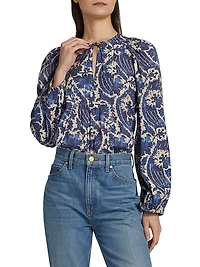 Brea Floral Cotton-Blend Blouse
