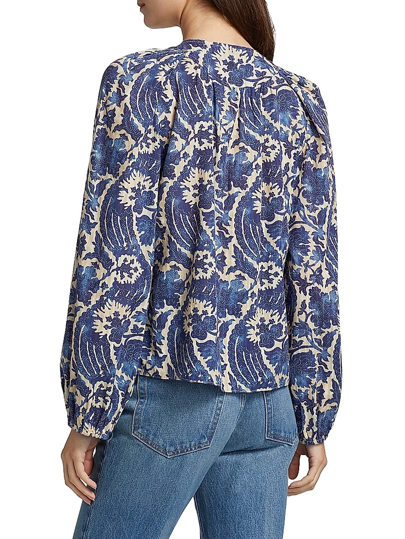 Brea Floral Cotton-Blend Blouse