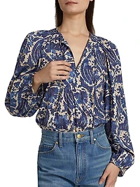 Brea Floral Cotton-Blend Blouse