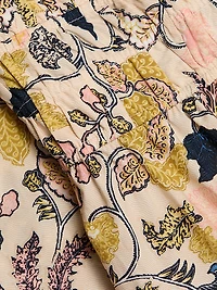 Elenora Floral Cotton Sleeveless Midi-Dress