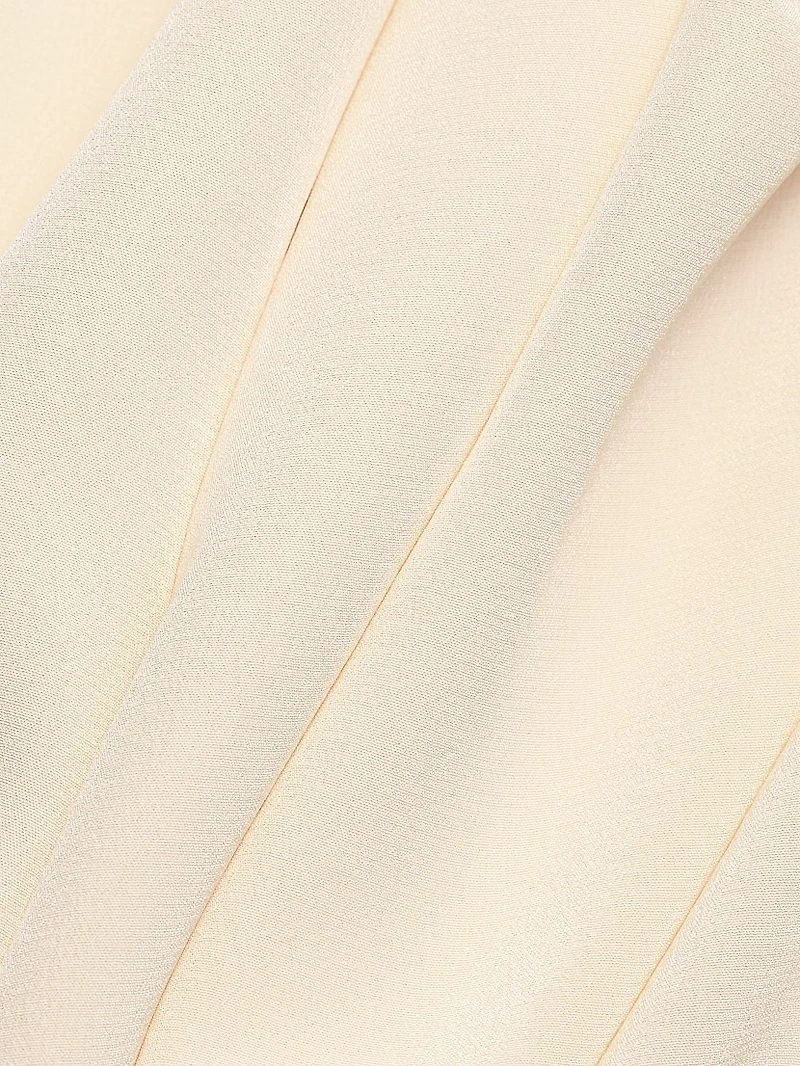 Rosine Asymmetric Contrast Lace-Trimmed Silk Midi-Skirt