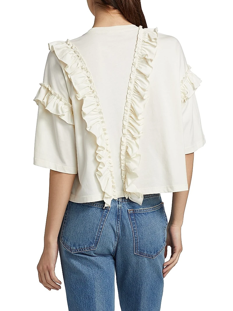 Sydney Ruffled Cotton T-Shirt