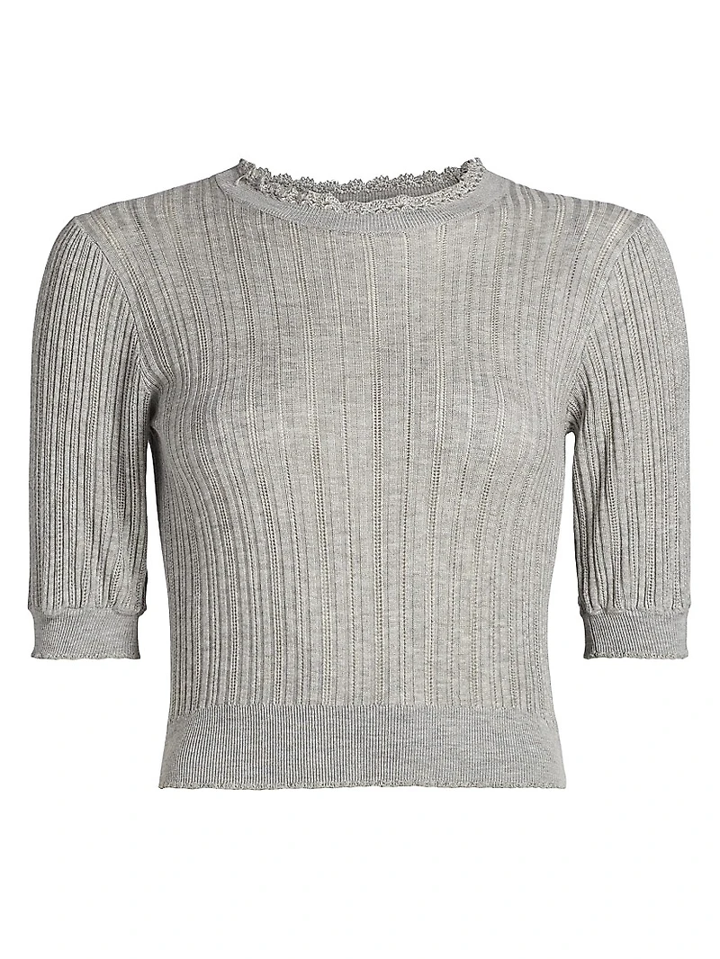 Gemma Pointelle-Knit Top
