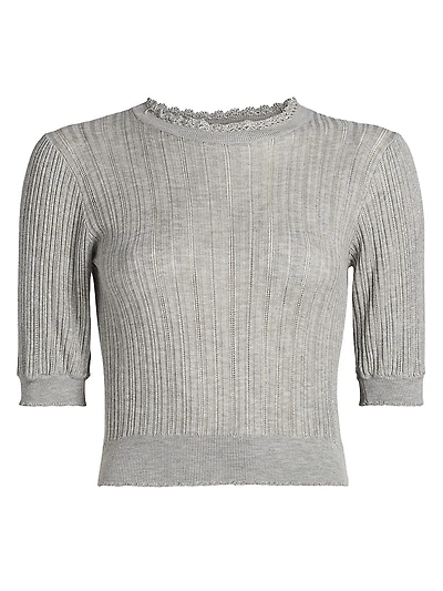 Gemma Pointelle-Knit Top