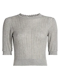 Gemma Pointelle-Knit Top