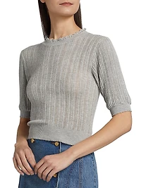 Gemma Pointelle-Knit Top