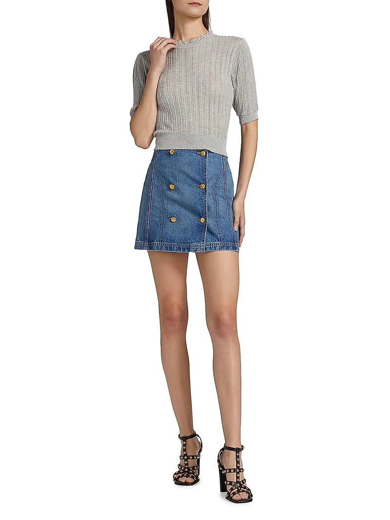 Gemma Pointelle-Knit Top