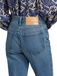 Agnes Washed-Denim Crop Jeans