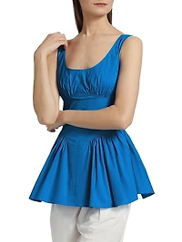 Bader Sleeveless Stretch Poplin Peplum Top