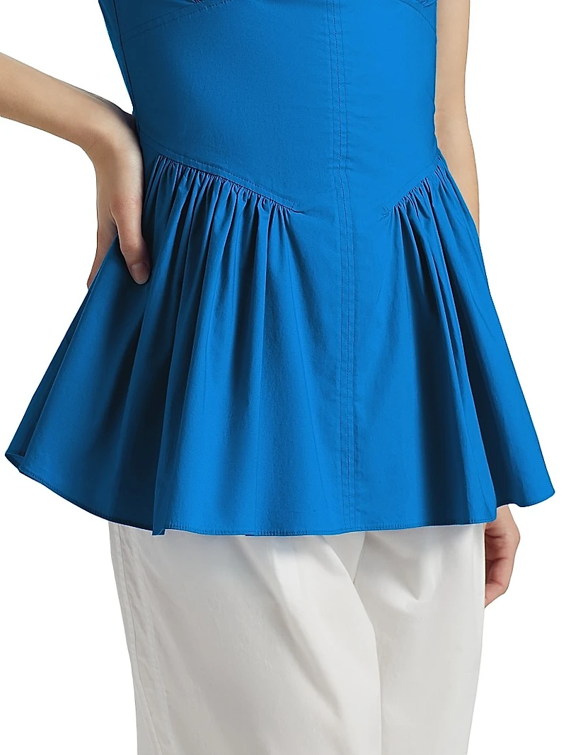 Bader Sleeveless Stretch Poplin Peplum Top