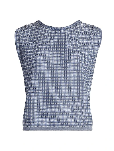 Bradley Plaid Sleeveless Crewneck Knit Top