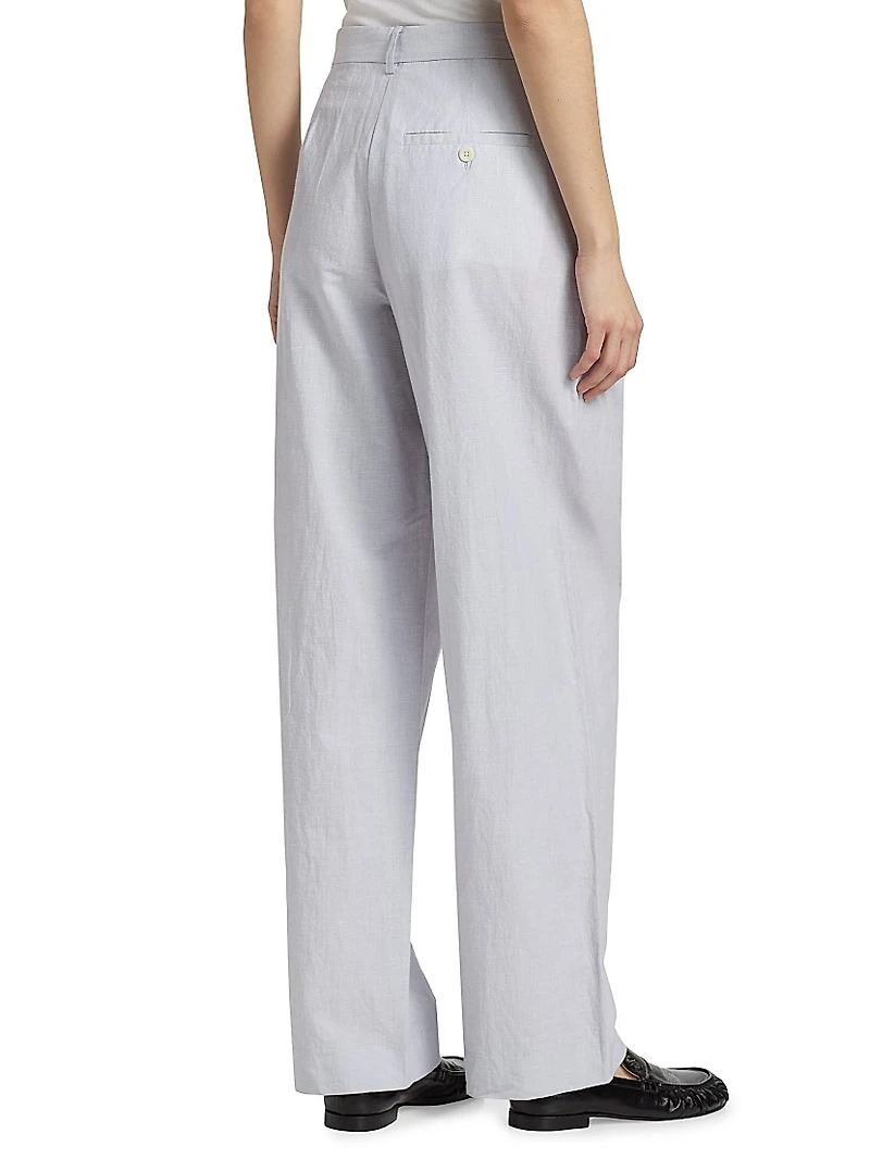 Eleanor Wide-Leg Linen-Cotton Pants