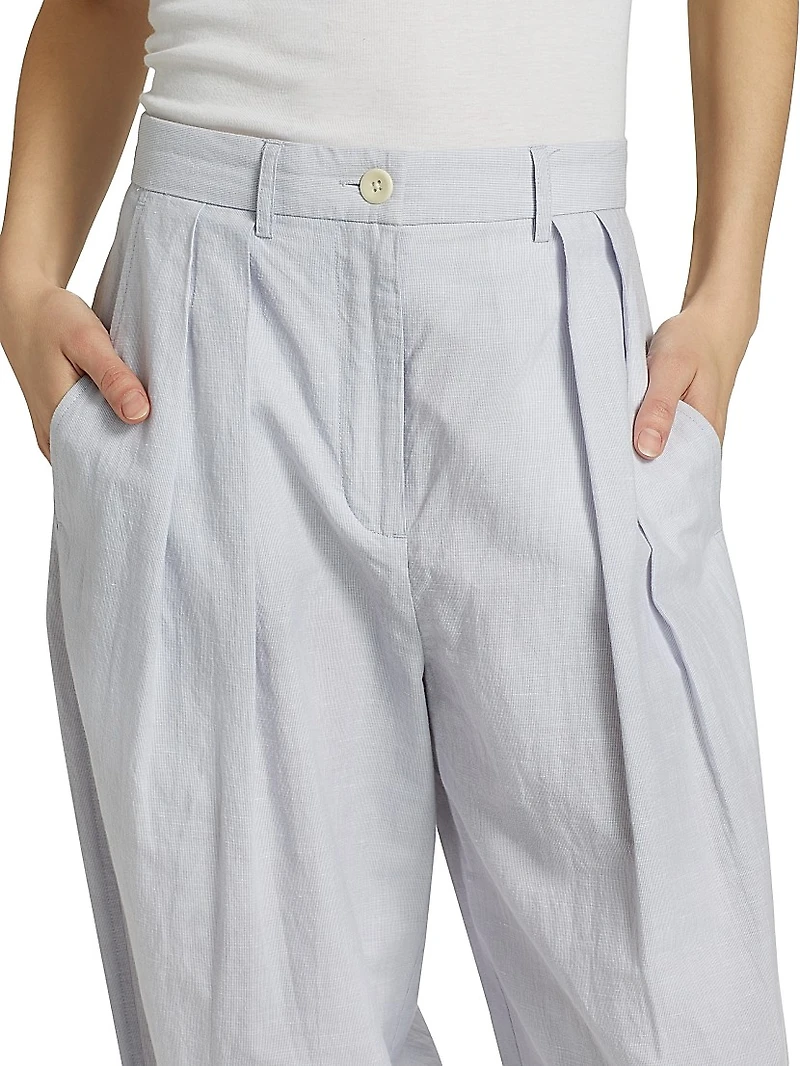 Eleanor Wide-Leg Linen-Cotton Pants