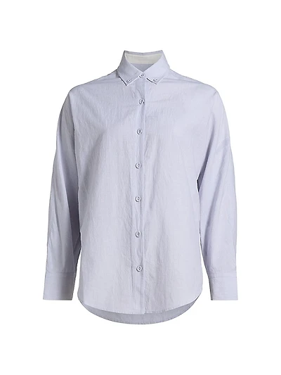 Caroline Cotton-Linen Waist-Tie Shirt