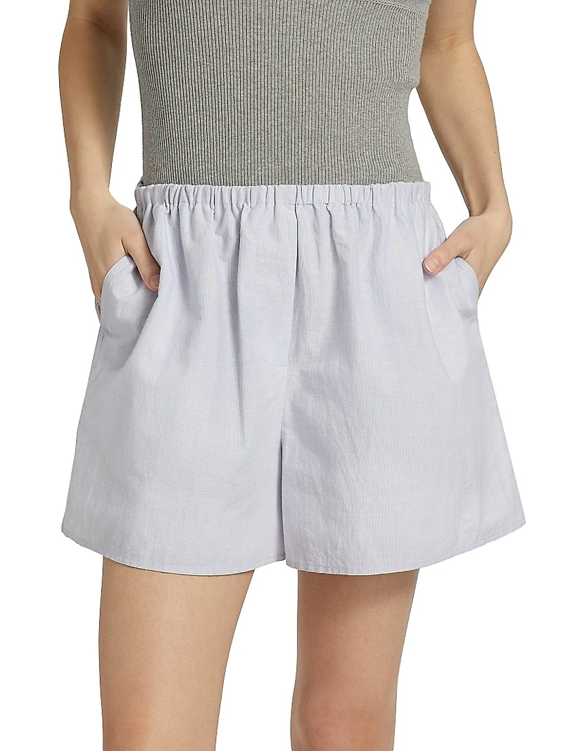 Jana Oversized Linen-Cotton Shorts