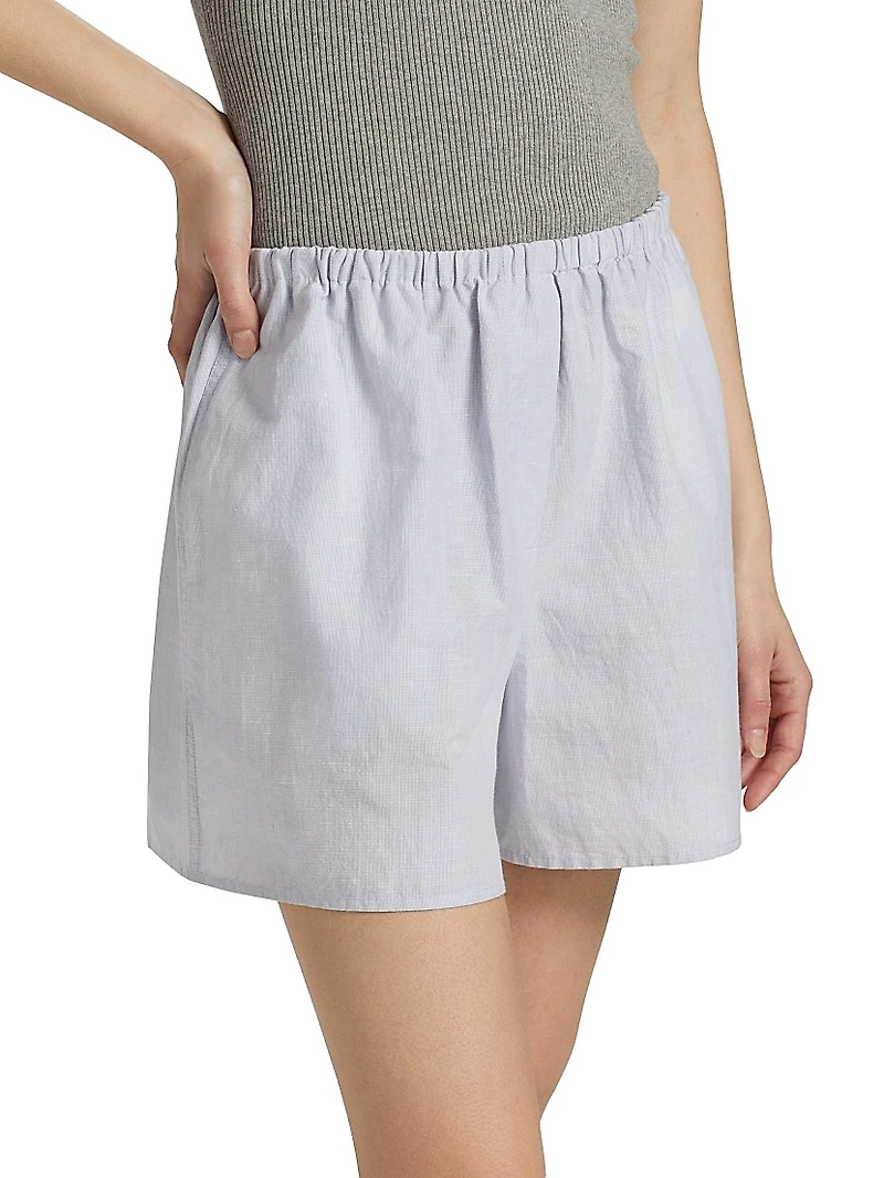 Jana Oversized Linen-Cotton Shorts