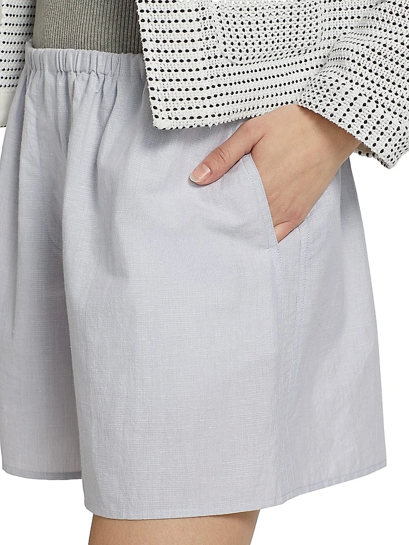 Jana Oversized Linen-Cotton Shorts