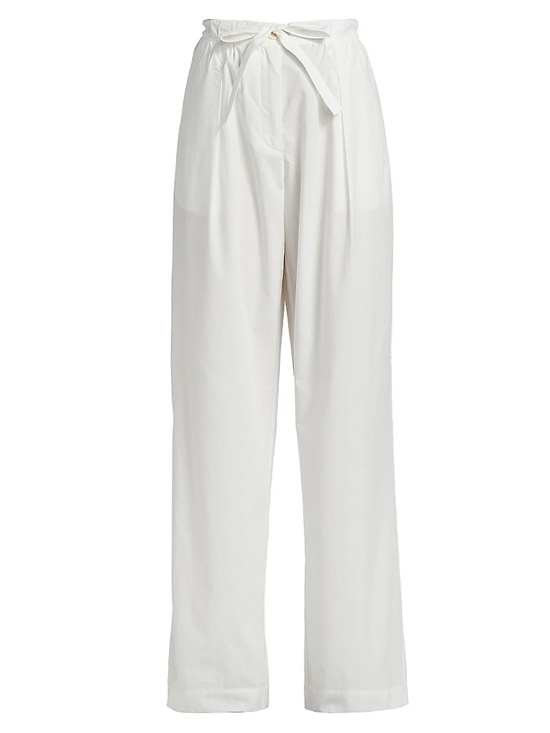 Barrett Stretch Poplin Wide-Leg Pants