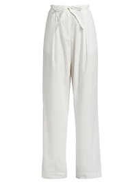 Barrett Stretch Poplin Wide-Leg Pants