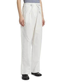 Barrett Stretch Poplin Wide-Leg Pants