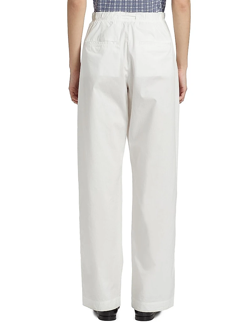 Barrett Stretch Poplin Wide-Leg Pants