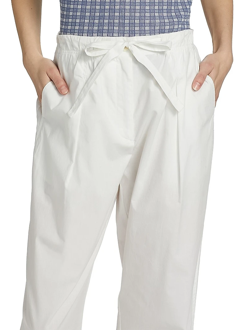 Barrett Stretch Poplin Wide-Leg Pants