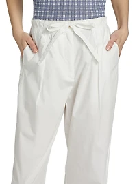 Barrett Stretch Poplin Wide-Leg Pants