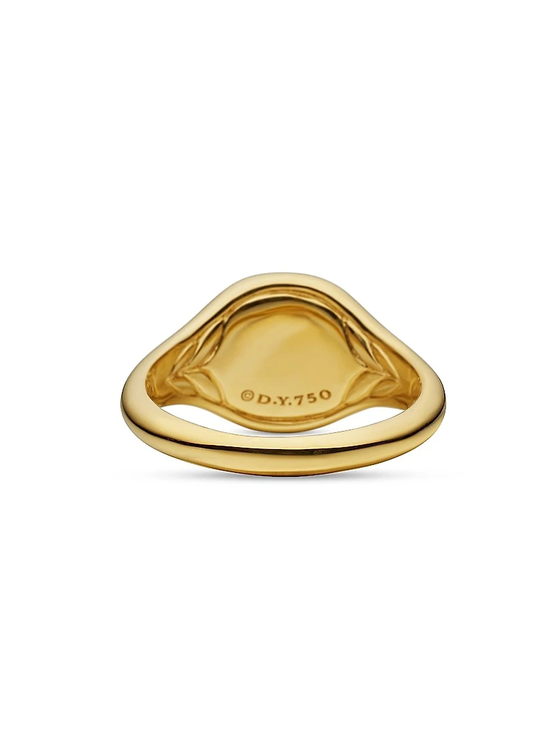 DY Initial Pinky Ring 18K Yellow Gold