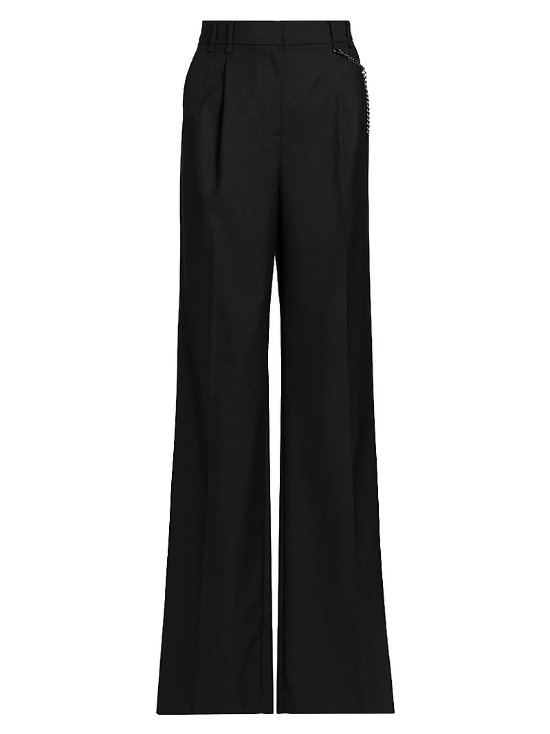 Steven Pleated Wool-Blend Pants
