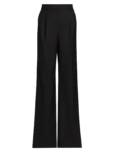 Steven Pleated Wool-Blend Pants