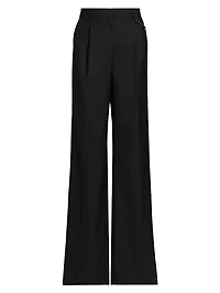 Steven Pleated Wool-Blend Pants