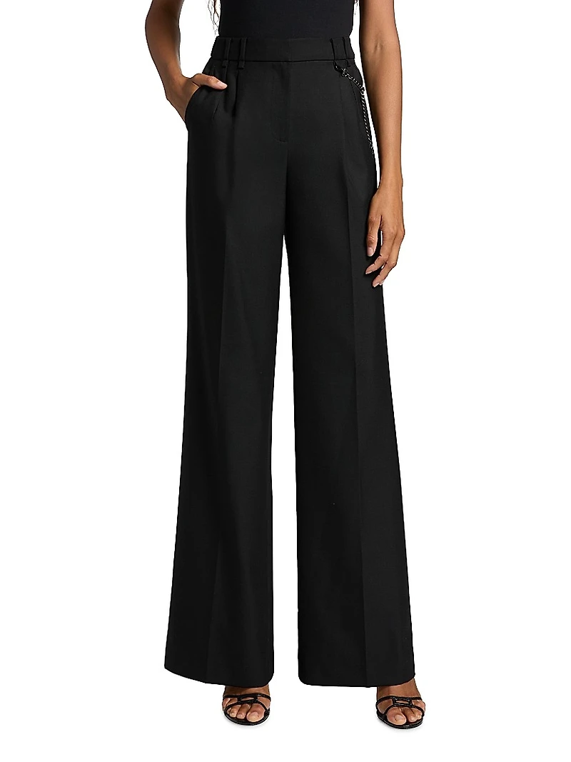 Steven Pleated Wool-Blend Pants