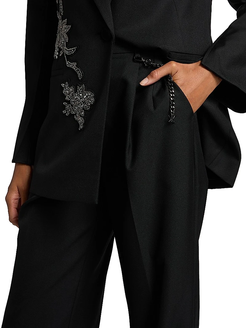 Steven Pleated Wool-Blend Pants