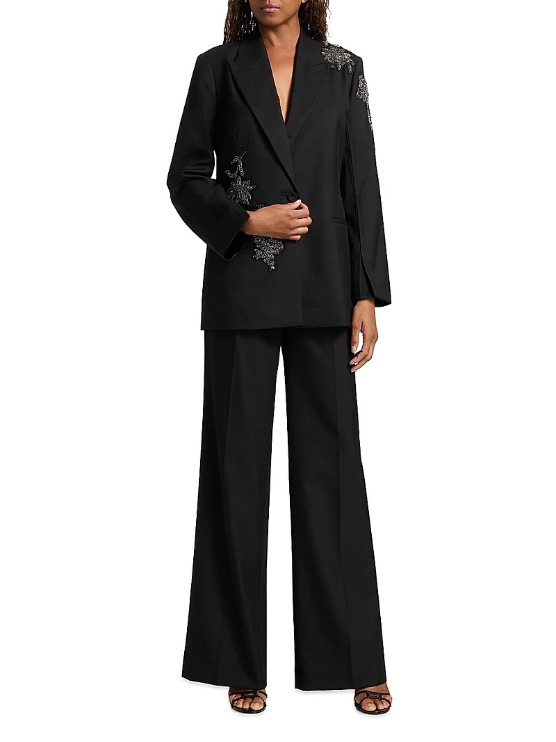 Steven Pleated Wool-Blend Pants