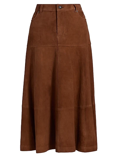 Matty Suede Midi-Skirt
