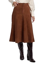 Matty Suede Midi-Skirt