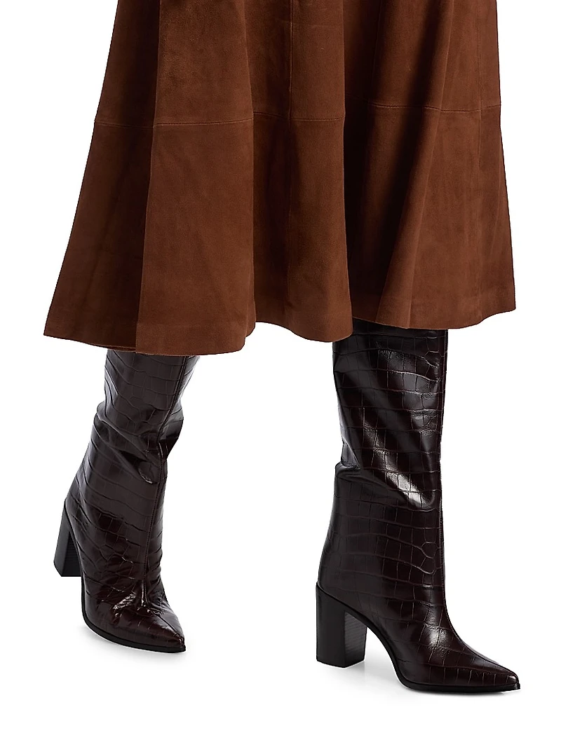 Matty Suede Midi-Skirt