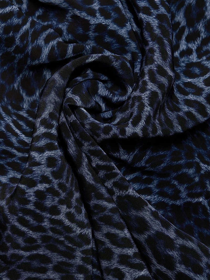Gavin Animal-Print Long-Sleeve Blouse
